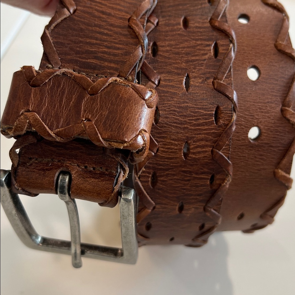 Vintage Massimo - XL, Braided Leather Belt, unisex